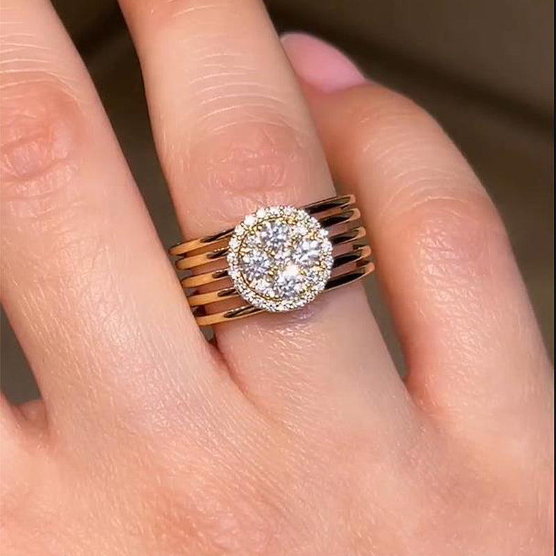 18Kt Gold Designer Diamond Band Ring (4.92gm, 1.04ct) – Diamtrendz